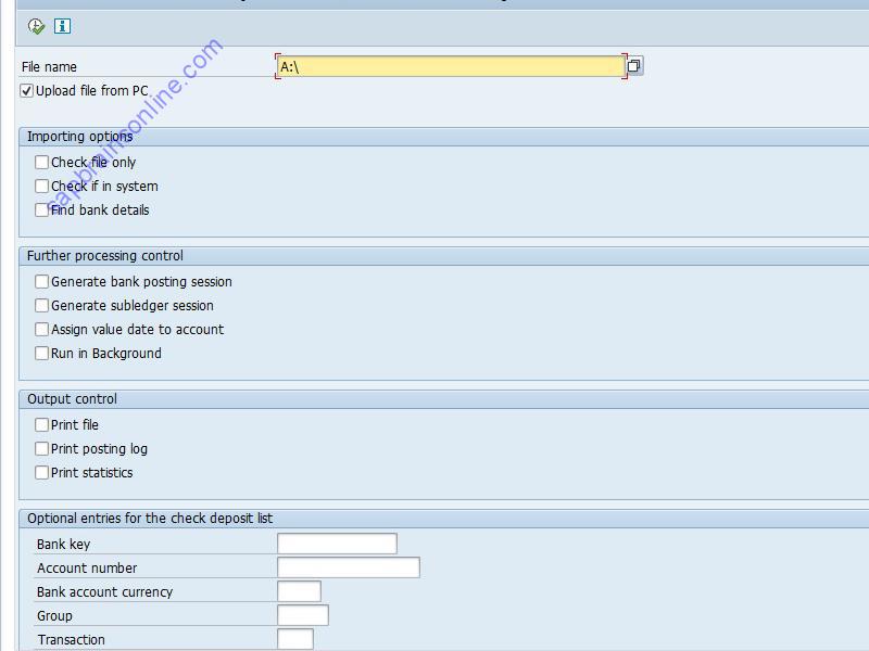 SAP FFB4 tcode screenshot