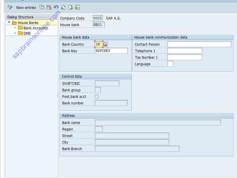 SAP FI12CORE tcode screenshot