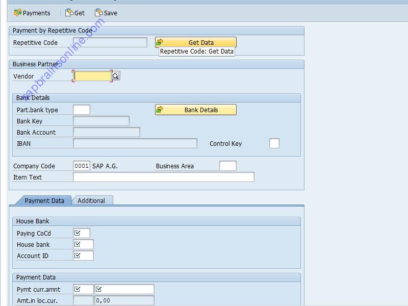 SAP FIBLAPOP tcode screenshot