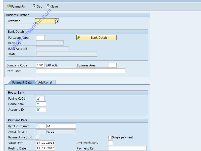 SAP FIBLAROP tcode screenshot