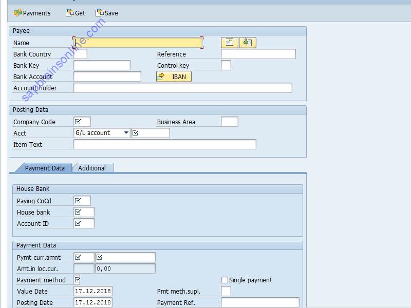 SAP FIBLFFP tcode screenshot