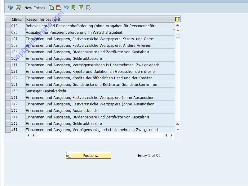 SAP OB43 tcode screenshot
