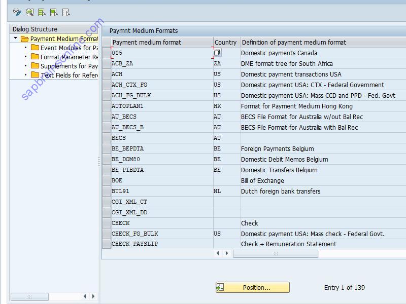 SAP OBPM1A tcode screenshot