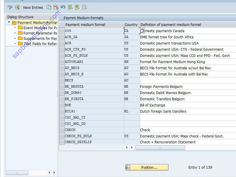 SAP OBPM1 tcode screenshot