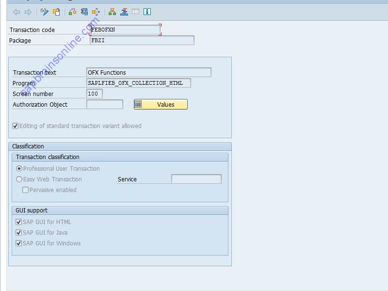 SAP FEBOFXN tcode technical details
