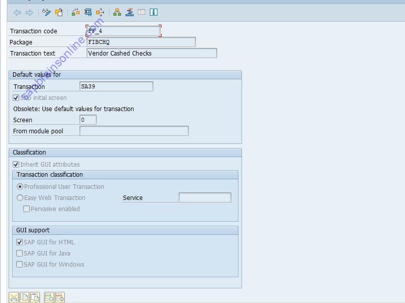 SAP FF_4 tcode technical details