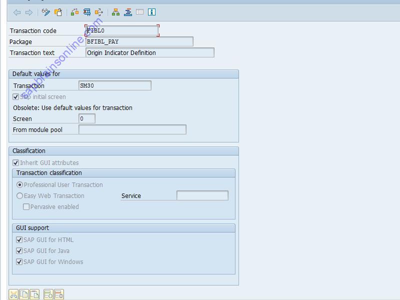 SAP FIBL0 tcode technical details