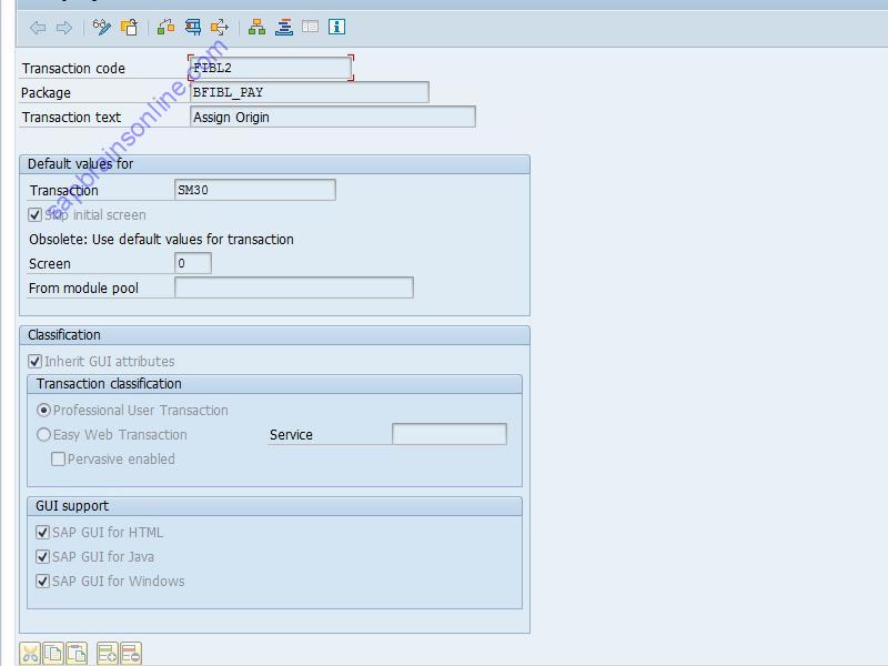 SAP FIBL2 tcode technical details