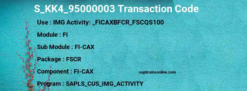 SAP S_KK4_95000003 transaction code