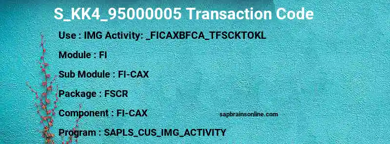 SAP S_KK4_95000005 transaction code