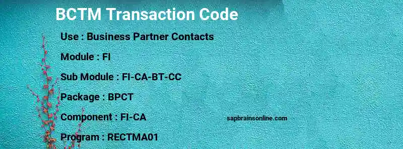 SAP BCTM transaction code