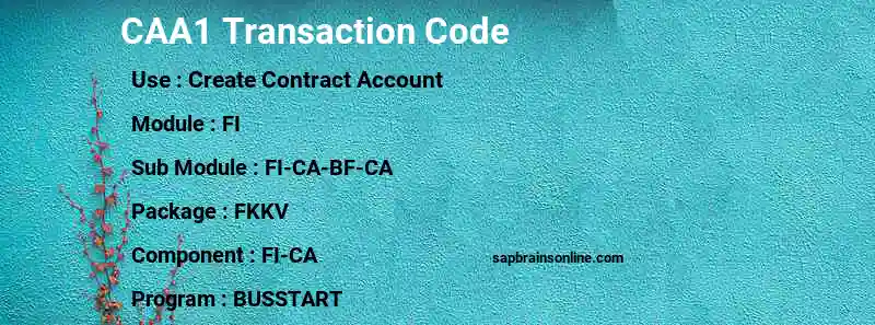 SAP CAA1 transaction code
