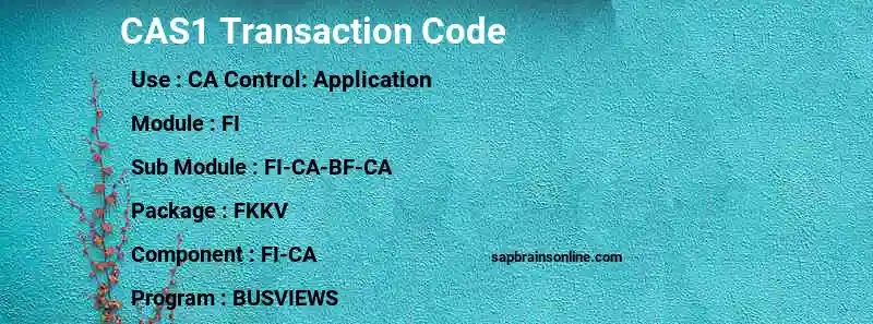 SAP CAS1 transaction code