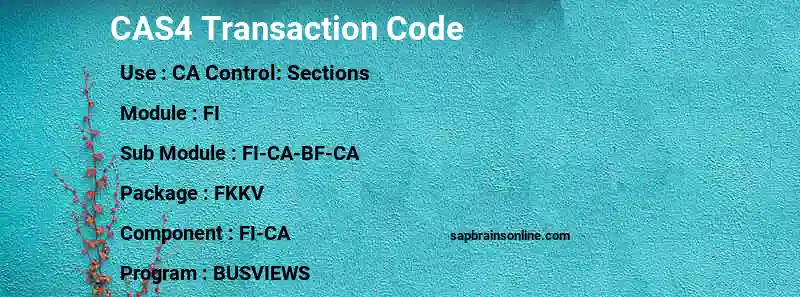 SAP CAS4 transaction code