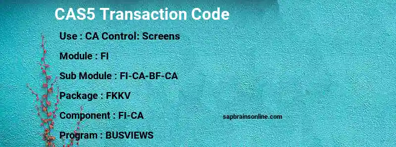 SAP CAS5 transaction code