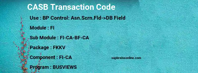 SAP CASB transaction code