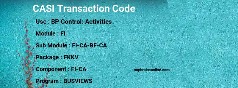 SAP CASI transaction code