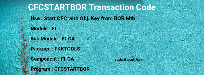 SAP CFCSTARTBOR transaction code
