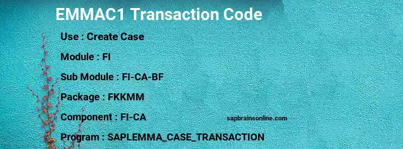 SAP EMMAC1 transaction code