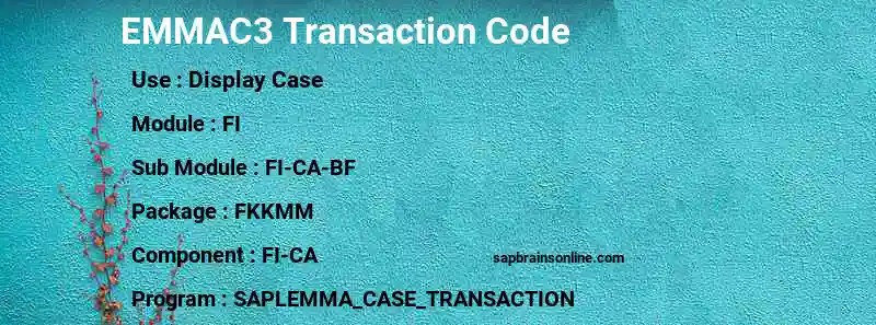 SAP EMMAC3 transaction code