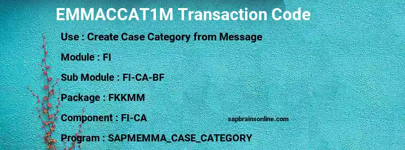 SAP EMMACCAT1M transaction code