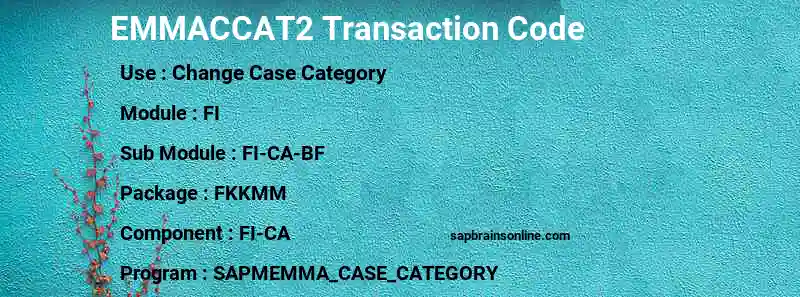 SAP EMMACCAT2 transaction code