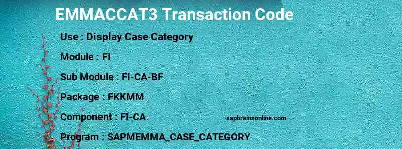 SAP EMMACCAT3 transaction code