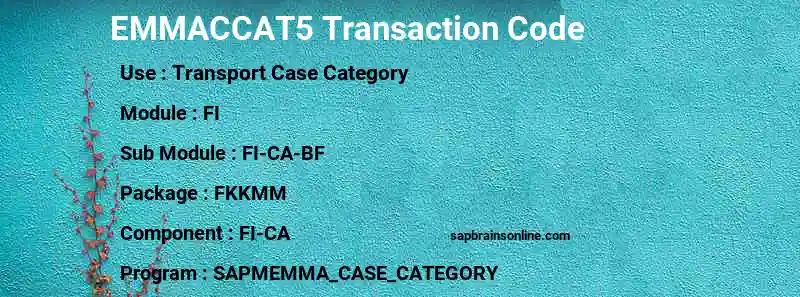 SAP EMMACCAT5 transaction code