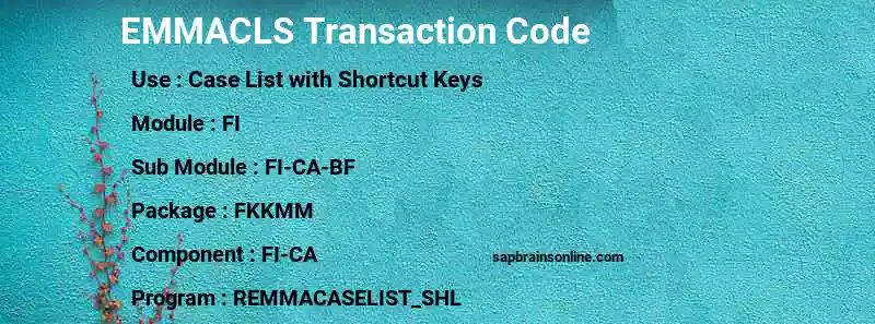 SAP EMMACLS transaction code