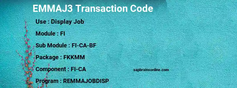 SAP EMMAJ3 transaction code