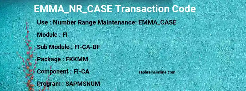 SAP EMMA_NR_CASE transaction code