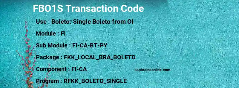 SAP FBO1S transaction code