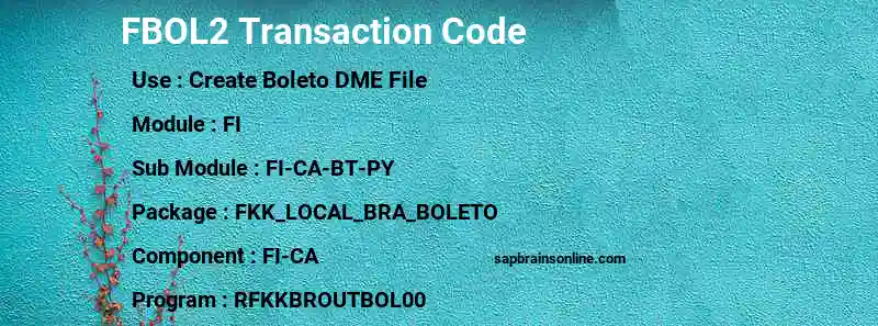 SAP FBOL2 transaction code