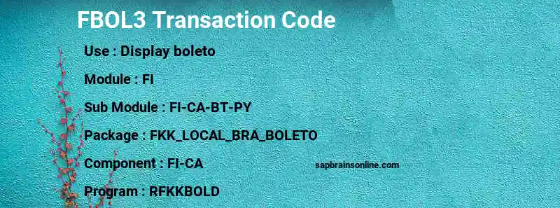 SAP FBOL3 transaction code