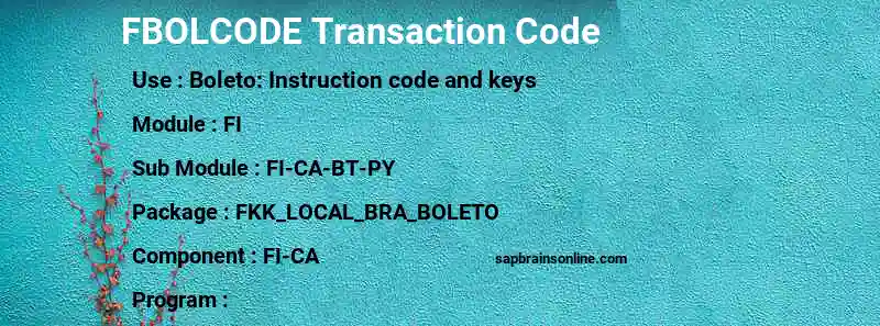 SAP FBOLCODE transaction code