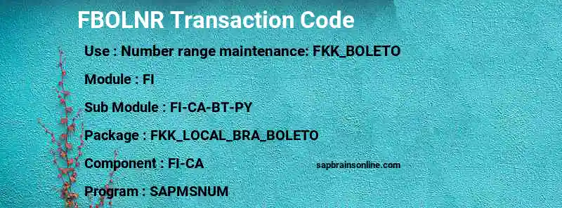 SAP FBOLNR transaction code