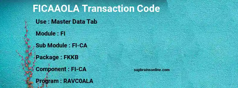 SAP FICAAOLA transaction code