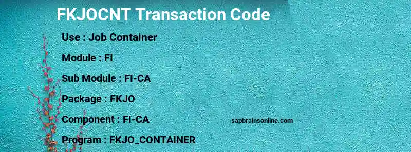 SAP FKJOCNT transaction code