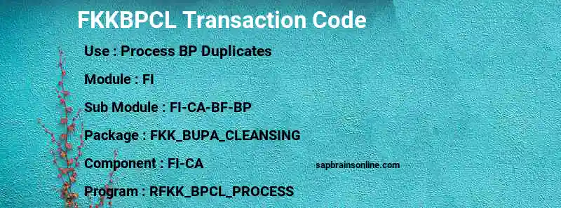 SAP FKKBPCL transaction code