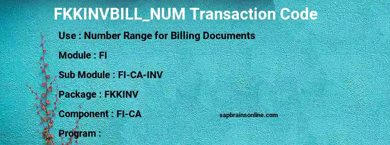 SAP FKKINVBILL_NUM transaction code