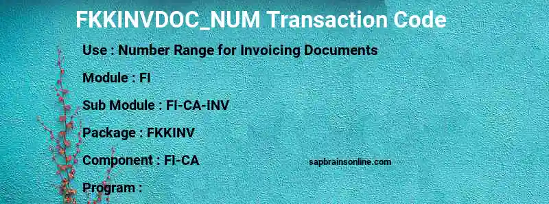 SAP FKKINVDOC_NUM transaction code