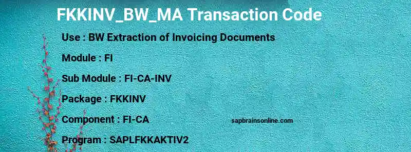 SAP FKKINV_BW_MA transaction code