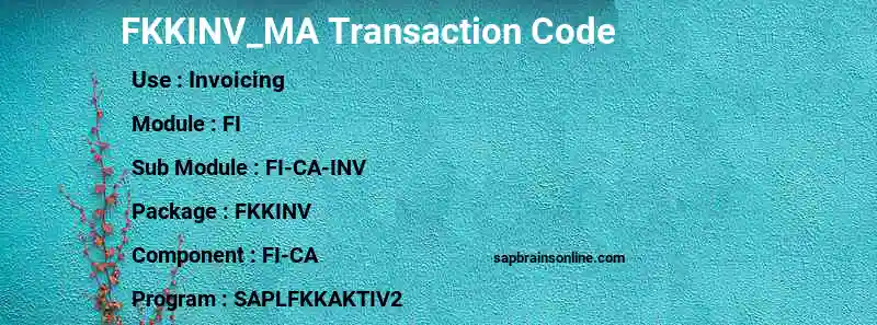 SAP FKKINV_MA transaction code
