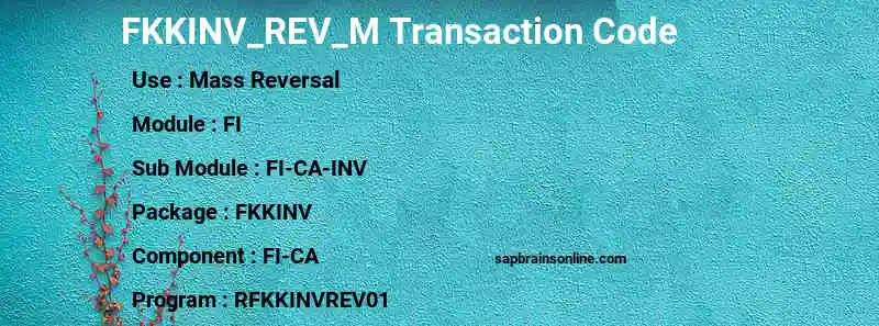 SAP FKKINV_REV_M transaction code
