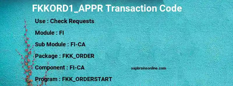 SAP FKKORD1_APPR transaction code