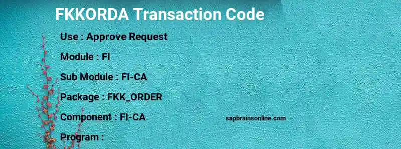 SAP FKKORDA transaction code