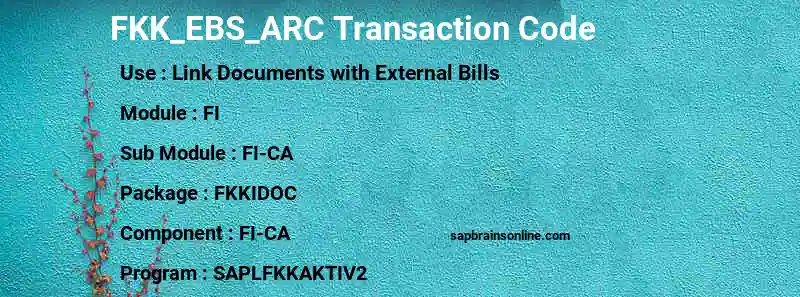 SAP FKK_EBS_ARC transaction code