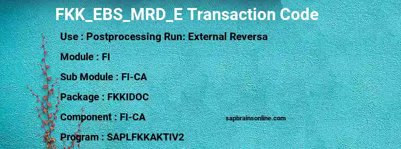 SAP FKK_EBS_MRD_E transaction code