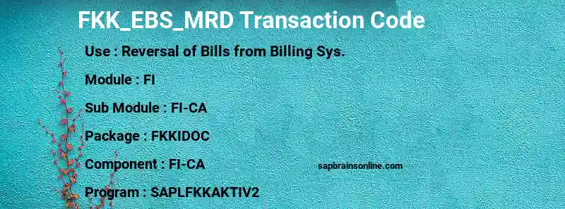 SAP FKK_EBS_MRD transaction code