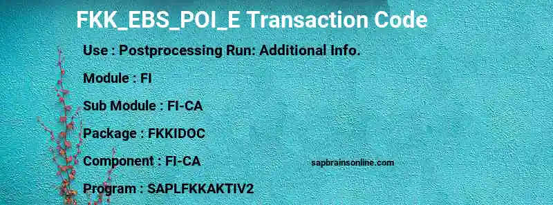SAP FKK_EBS_POI_E transaction code